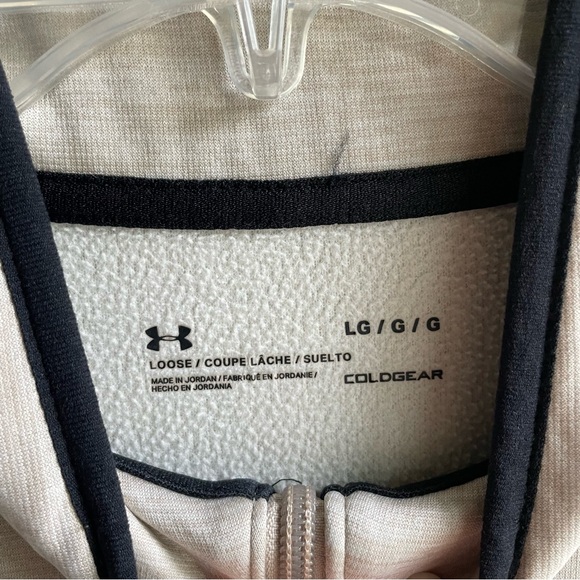 Men’s Under Armour Fleece 1/2 Zip Sweatshirt Pullover Cream Large - Picture 5 of 8